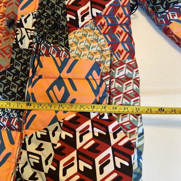 Fila Sz M Joanna Allover Print Coat/Jacket/Puffer Long Celebratory - Picture 6 of 16